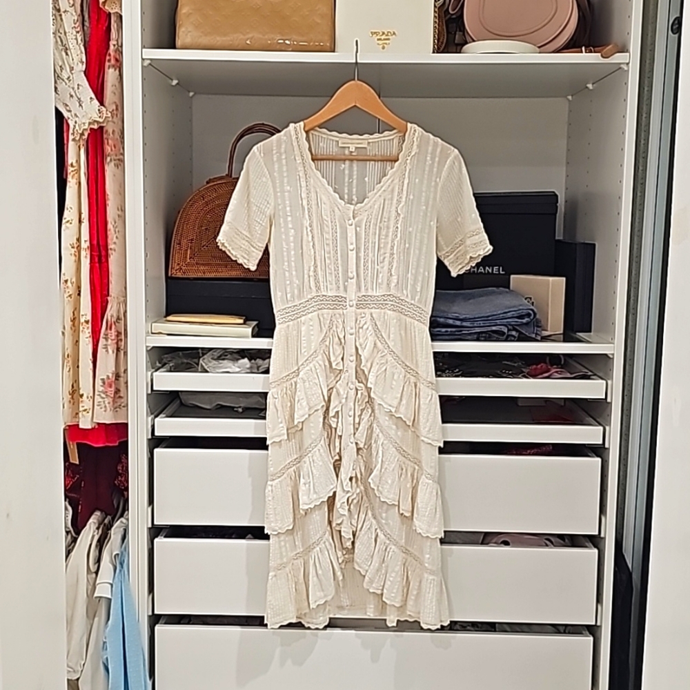 SOLD- Loveshackfancy Dress in Vintage White Size 0- Never Been Worn Brand New